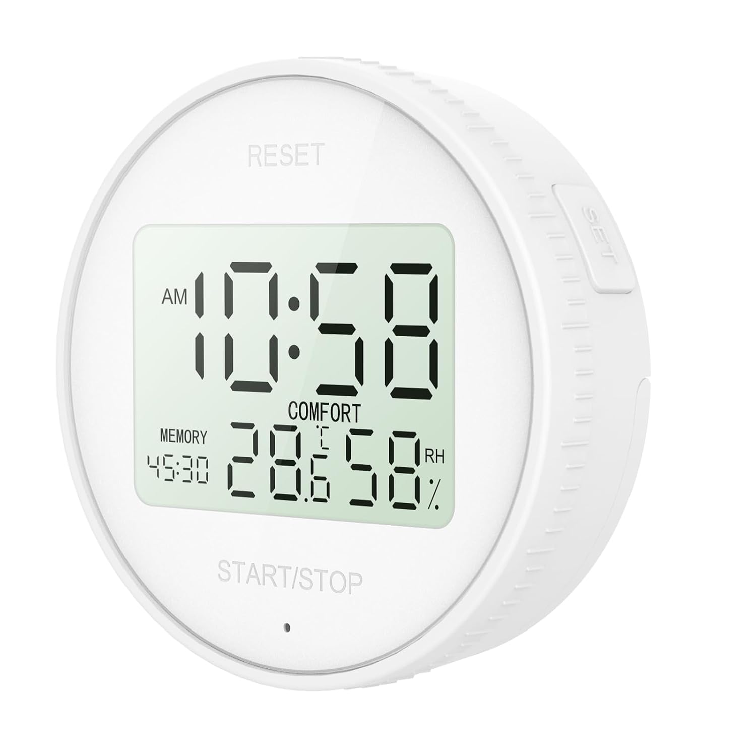 Magnetic Digital Hygrometer & Indoor Thermometer - Kitchen Timer for Cooking, Baking, Fitness, AAA Battery Included