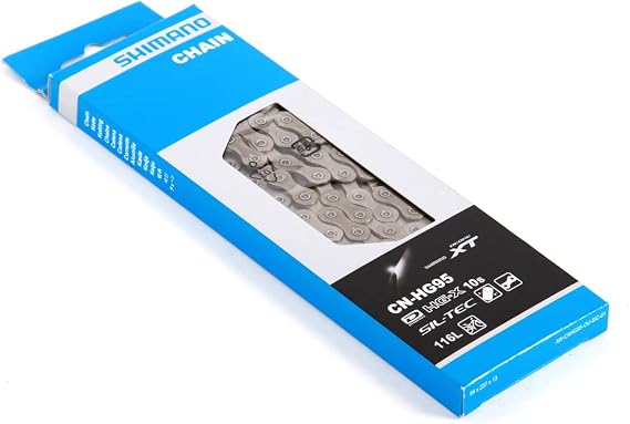 SHIMANO CN-HG95 10-speed HG-X chain - 116 links | XT CN-HG95 10-Speed Steel MTB Chain with Mud Shedding Design