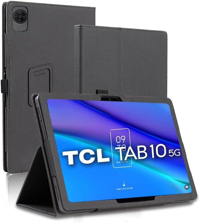 Case for TCL TAB 10 5G 9183W Tablet 10 Inch, Premium PU Leather Folio Folding Stand Protective Tablet Cover with Hand Strap Magnet for TCL TAB 10 5G 9183W Tablet 10 inch