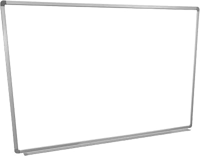 LUXOR WB4836W 48 x 36 Wall-Mounted Magnetic Whiteboard, Includes Mounting Brackets and Hardware, Aluminum Frame with Detachable Marker Tray 33.5W x 2.5D