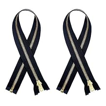 2 Pieces YKK #5 Brass Separating Metal Zippers for Jackets, Coats, Sewing, Crafts - 26" Inches