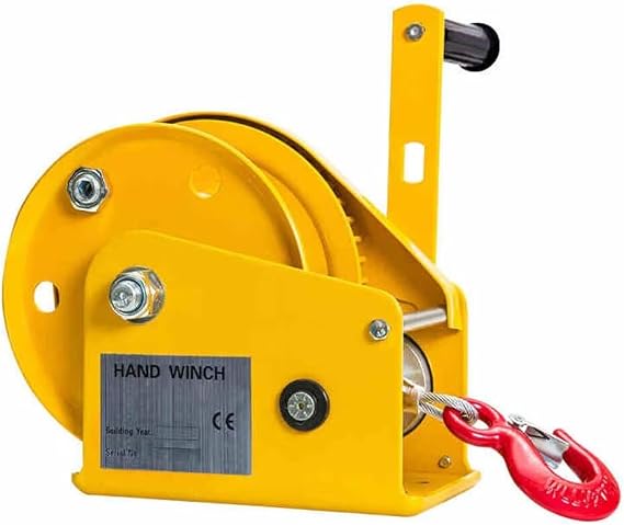 1200 lbs Hand Winch, Two-Way Self-Locking Portable Manual Winch with Wire Rope,Manual Operated Ratchet Winch Crank ATV UTV Boat Trailer Marine