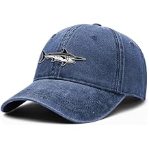 OUTDOOR SHAPING Fish Embroidery Dad Hat - Soft Washed Cotton Unstructured Baseball Cap for Unisex Adjustable Vintage Style