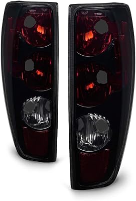 ACANII - For Black Smoke 2004-2012 Chevy Colorado GMC Canyon Tail Lights Brake Lamps 04-12 Driver & Passenger Side