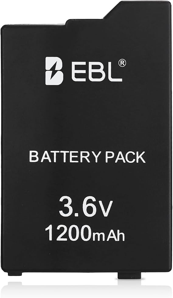 EBL 3.6V 1200mAh Lithium Battery Pack for Sony PSP 2000/3000 Console | Real 1200mAh capacity Mercury-Free, 40% Lighter Battery replacement for Sony PSP 2000/3000 consoles