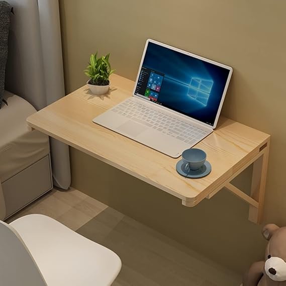 Solid Wood Wall Mounted Drop Leaf Table Folding Wall Table Dining Desk, Laundry Folding Table ,Space Saving Fold Down Floating Desk For Study, Card Tables For Small Spaces ( Size : 120x50cm/47x20in )