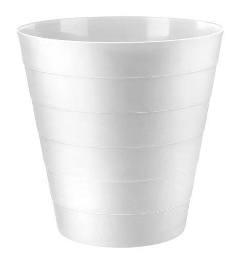 Divan Beds Deals White Round 6L Waste Bin | Small Trash Can for Kitchen, Bathroom, Office | Compact Plastic Dustbin for Home, Bedroom Desk | Durable Lightweight Garbage Bin Indoor Use
