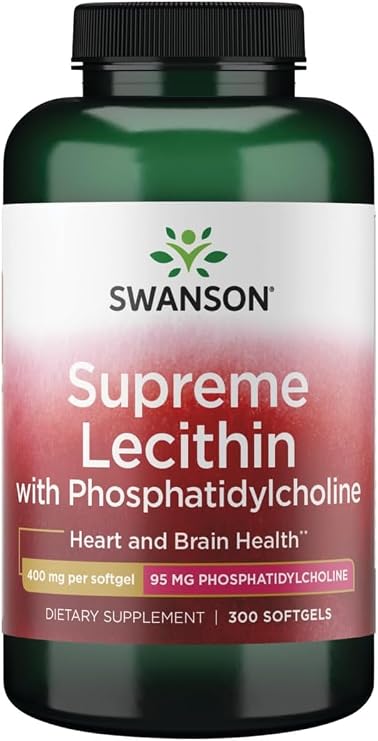 Swanson Supreme Lecithin with Phosphatidylcholine 300 Sgels | A Popular Fat Emulsifier that Supports Healthy Cholesterol Levels within the Normal Range and Delivers Phosphatidylcholine