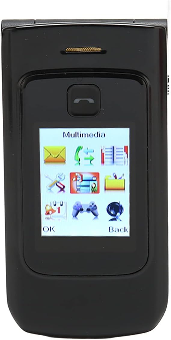 Jectse Flip Phone, Unlocked Cell Phone Big Phone with 2.4 Inch Screen, Flashlight, Removable Battery, 2G Phone Flip Cell Phone for Senior Elderly (Black)