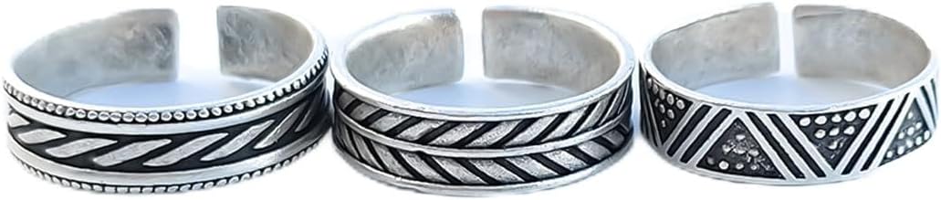 Trend Collection Silver Plated Wedding Ring Caesar Triangle Crown Model Adjustable Unisex Ring Set