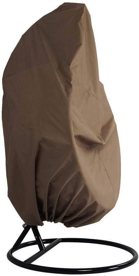 Patio Hanging Chair Cover- Cocoon Egg Chair Cover - for Rattan Wicker Swing Seat Chair - Furniture Protective Cover - Waterproof Oxford Fabric with PVC Lining