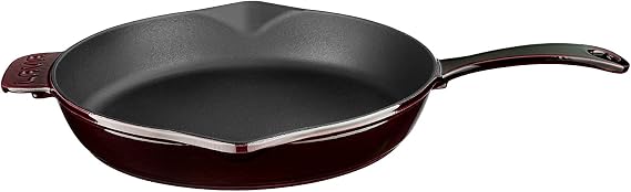 Lava Metal Premium Serisi - Döküm Kızartma Tavası, Yuvarlak, 28 cm, Majolik Mor