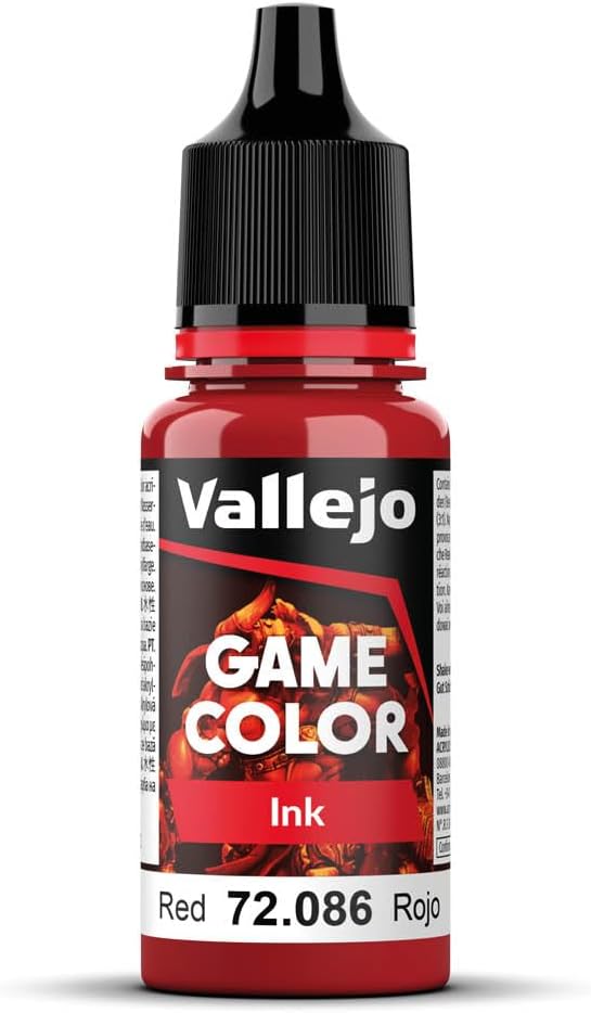 Vallejo - Game Color Ink | Red 18 ml. 0.60 fl.oz. | Generate Shading and Wash Effects | Satin Finish