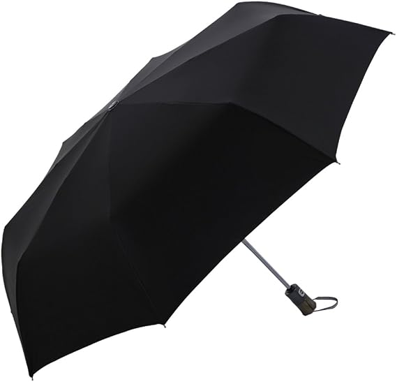 Umbrella Automatic Three Folding Folding Uv Protection Sun (Black)