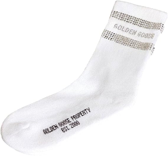 Golden Goose Unisex Socks, White/Crystal