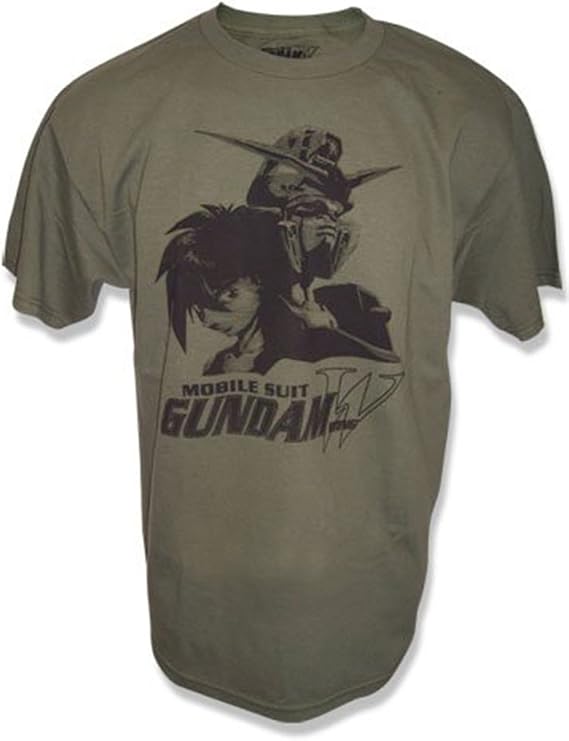 GUNDAM WING HEERO YUY AND WING Men Green T-SHIRT (S)