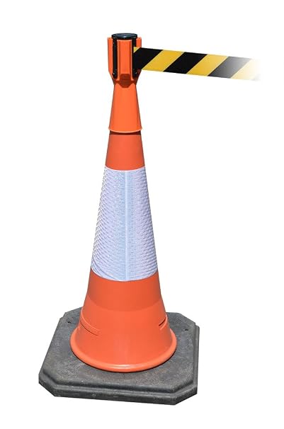 Traffic Cone Topper with Retractable Barrier
