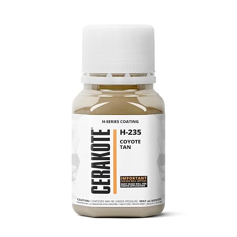 CERAKOTE (Oven Cure) H-Series Coyote TAN [ 4oz ] H-235T -Our Ceramic Technology Combines Performance with Color on All- Metals, Polymers + More - (Part B) Included