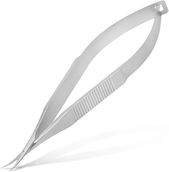 Fine Curved Cuticle Scissors with Precise Pointed Tip for Eyebrow Grooming, Nail, and Skin Trimming