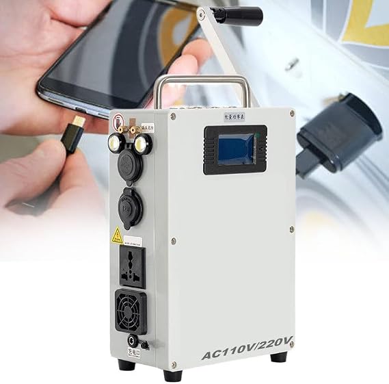 Portable Hand Crank Generator, 160W Small Hand Crank Generator, Portable Power Supply, Manual Emergency Power Generator