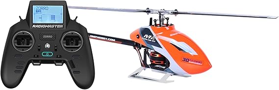 OMPHOBBY M2 EVO MK2 Ready To Fly RC Helicopter Outdoor Dual Brushless Motors Direct-Drive 6CH Remote Control Helicopters for Adults, 3D RC Plane with Remote Control Mini Drone RTF Orange