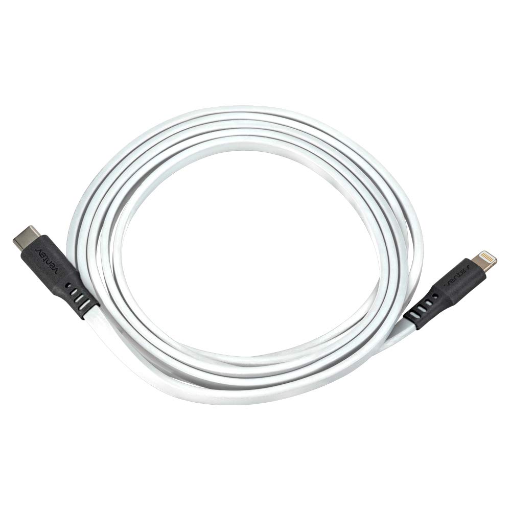 Ventev Flat USB-C to Lightning ChargeSync Cable 6ft White ChargeSync Cables