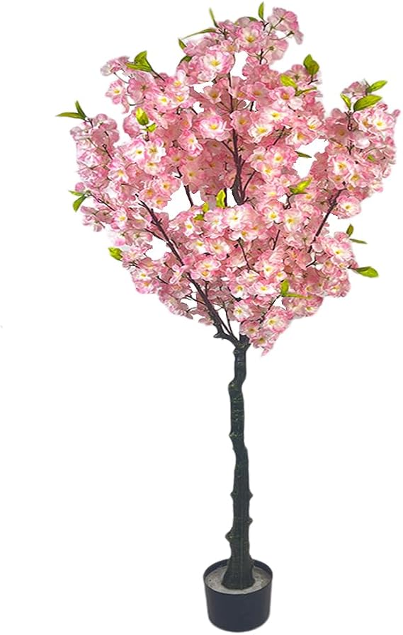 Artificial Plant Cherry Blossom Tree Artificial Sakura Tree Bonsai Tree Artificial Plant in Pot Cherry Blossom Decorative Artificial Tree with Flowers Artificial Sakura Flower Tree Plants for Indoor