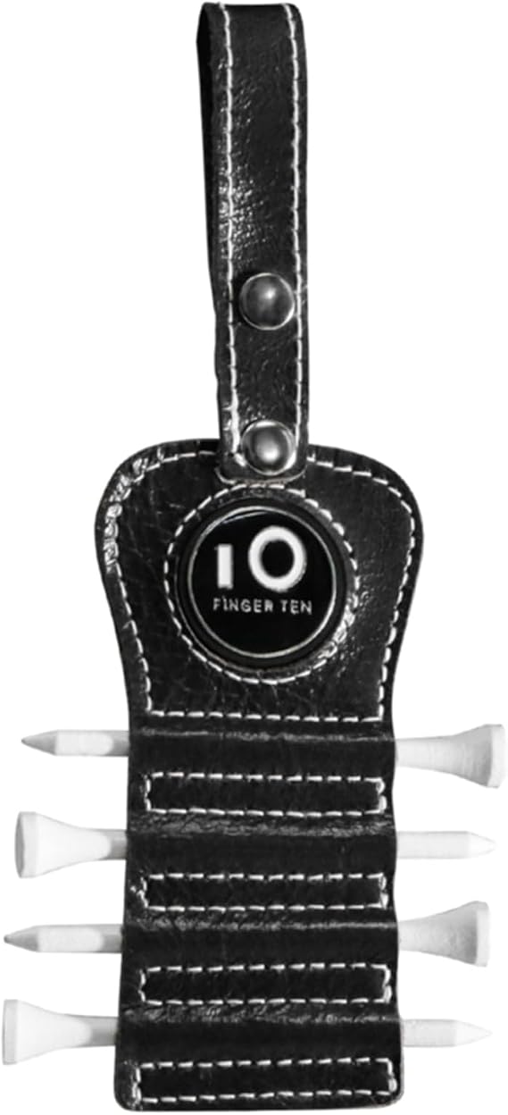 FINGER TEN Golf Tee Holder with 4 Pcs Wood Tees
