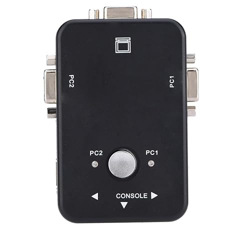 USB 2.0 KVM Switcher 2/4 Port VGA Manual Switch Box, Plug and Play Video Sharing Adapter with Control, No External Power Required for Dual or Quad PC Setup (2 Mouthfuls)