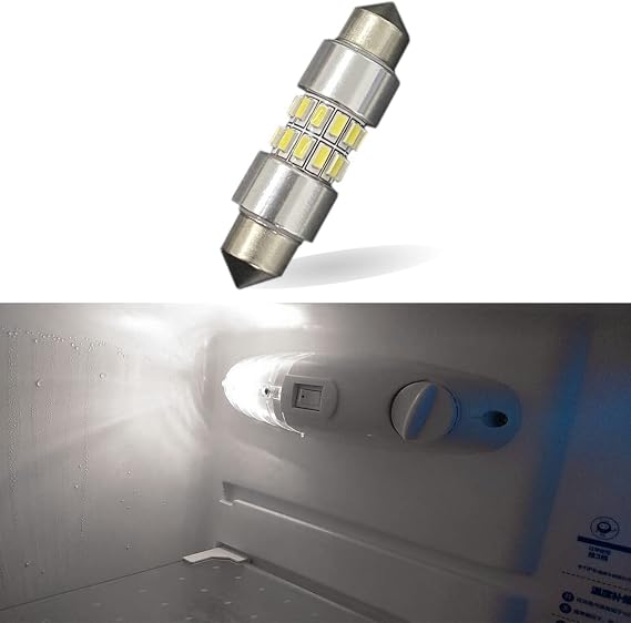 Seagenck RV Refrigerator Bulb, 214-2 RV Fridge LED Light Bulb, RV Refrigerator Replacement Festoon Bulb for Camper, Motorhome, Travel Trailer, Concession Stands, And Food Trucks, DC12V, 1pcs