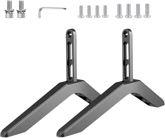 TV Stand Legs - Universal TV Legs, Stand | Upgraded Universal Design, Height Adjuster, Replacement, Non-Slip Base Legs for Wood or Tiled Floors, Fits 32" to 65"