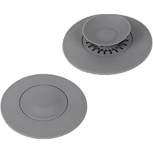 Universal Silicone Drain Plug,2 PCS Silicone Drain Plugs Hair Catcher Cover Practical Strainer Bathtub Hair Stopper with Press and Hair Strainer Function for Bathtubs Sinks Kitchen Drains
