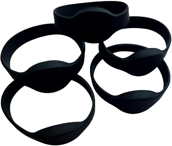 5pcs NFC Tags NTAG215 Wristbands Compatible with Amiibo TagMo and NFC-Enabled Mobile Phones and Devices (Black)