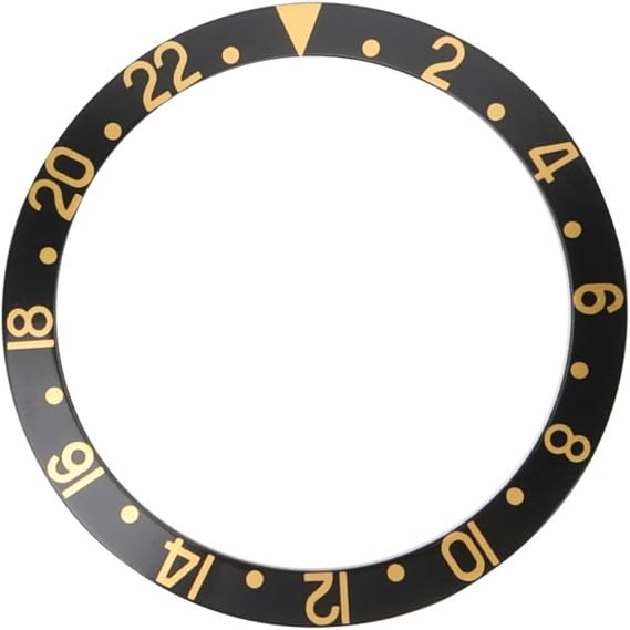 Aluminum Watch Bezel Insert for Rolex GMT-Master II 16710 Watch, Black and gold words