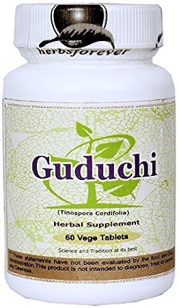 HerbsForever Guduchi(Tinospora cordifolia) -Extra Strength (10:1)Extract, Equiv.to 4050mg Stem Powder Per Serving,Support Immune,Carb Control, detox & Cellular Defense |3-5%Bitters|60Veg Capsule|800mg