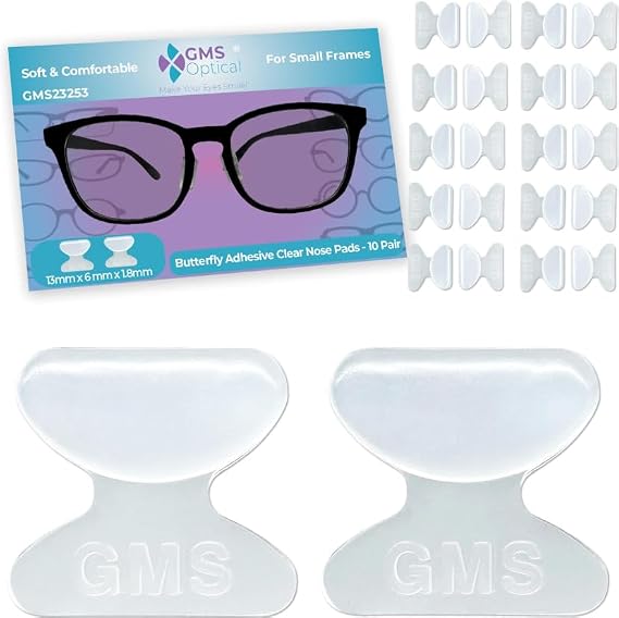 Double Adhesive Nose Pads 1.8mm 13mm Short Clear 10 Pairs Glasses Nose Pads