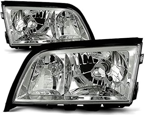 Headlights Compatible with Mercedes-Benz W202 C-Class 1993 1994 1995 1996 1997 1998 1999 2000 RS-1358 Driver And Passenger Side Complete Set Headlight Front Lights Car Lamps Headlamp Headlamps Chrome
