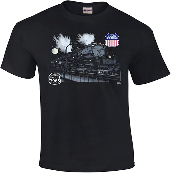 Union Pacific Challenger 3985 at Night Railroad T-Shirt [3985]
