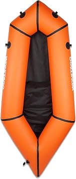 Packraft TPU Inflatable Travel Kayak with Soft Seat Lightweight Packrafts for Flat Water Rafting/Bicycle Drifting/Litewater Dinghy, 1 Person