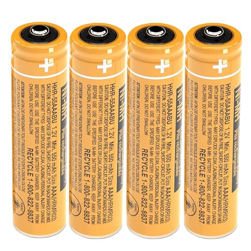RocketBus 4 HHR-55AAABU 1.2V 550mAh Ni-MH Rechargeable Battery Packs for Panasonic Cordless Phone System