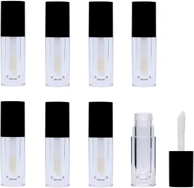 8 Pieces Lip Gloss Tubes with Wand Empty, 6.5ml Refillable Lip Gloss Bottles Mini Lip Balm Bottles Transparent Lip Gloss Containers with Rubber Stoppers for DIY Lipgloss