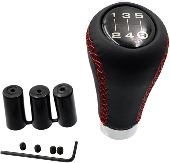 5/6 Speed Car Manual Shifter Lever PU Leather Universal Gear Shift Knob Gear Stick Interior Accessories(Rd,5 Speed)