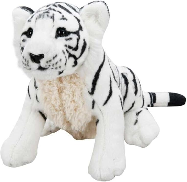 Yavru Beyaz Kaplan Peluş Oyuncak, 45 cm, Unisex