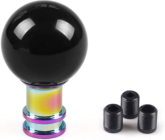 Gear Shift Knob Round Ball Shift Knob Crystal Transparent Bubble Gear Shifter Fit for Universal Manual Atomatic Transmission Vehicles (Black)