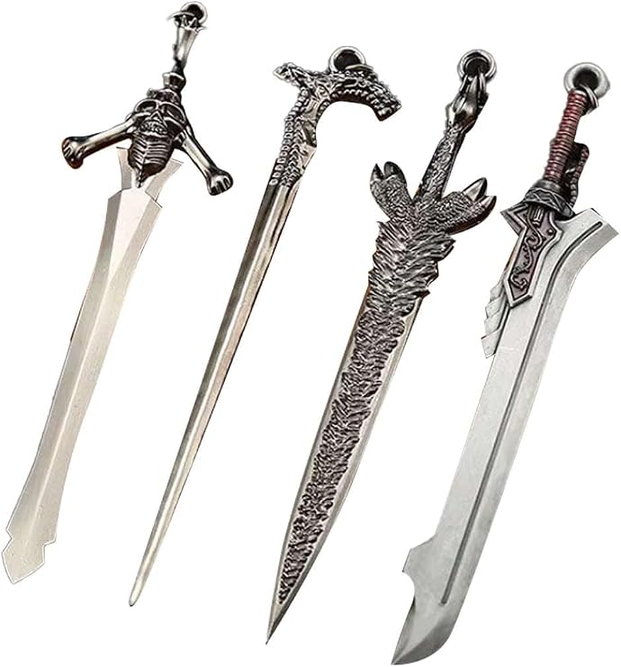 4pcs Dante Keychains Sword Weapon Keychain Game Creative Gift