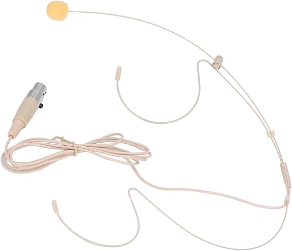 Walfront Single Ear Headset Microphone with 46.45in Cable, Powerful High Sensitivity Headworn Mic for Teaching, Presenters, Broadcasters, V Segment Wireless Microphone