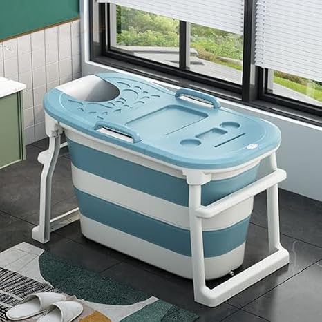 Portable Foldable Bathtub for Adults - Space-Saving, No Installation Required, Ideal for Bathroom, Outdoor, and Hotel Use (Red)