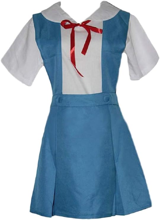 GK-O Anime Ayanami Rei Asuka Langley Sohryu School Uniform Cosplay Costume | Japanese school uniform cosplay costume blue sailor dress 3 piece anime convention Halloween women