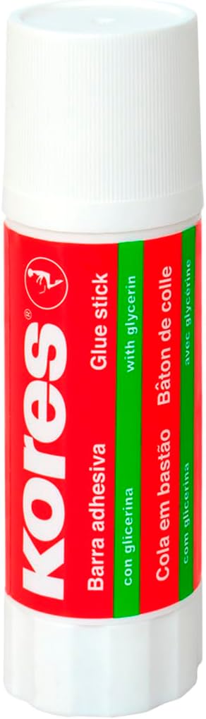 Kores - Glue Stick, Strong-Hold Adhesive, Safe and Non-Toxic Craft Glue for Arts and Crafts, School and Office Supplies, Pack of 6 x 40g