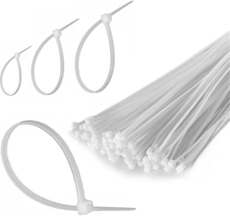 Cable Clamp Tie Set, American Clamp, Velcro Electrical Cable Tie, Ideal for Durable and Versatile Use, Organization and Regulation (100PCS ADVANTAGEOUS PACKAGE) (White, 2.5x100mm)